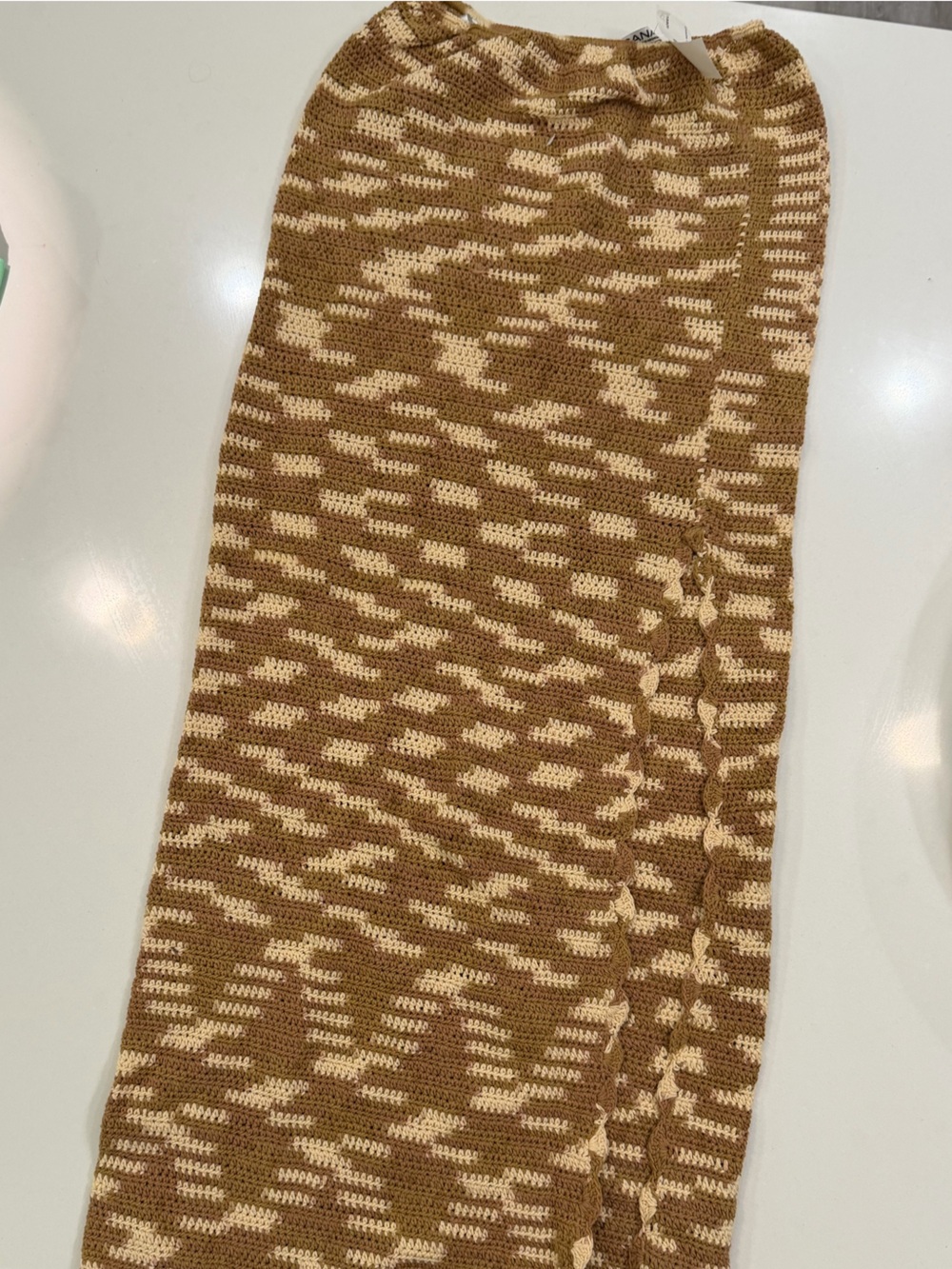 NWT Women’s Knit Skirt in Brown/Cream